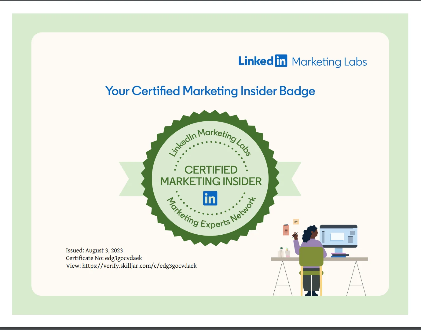 LinkedIn Certified Marketing Insider Certificate