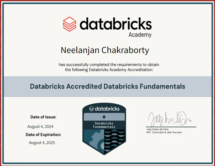 Academy Accreditation - Databricks Fundamentals Certificate