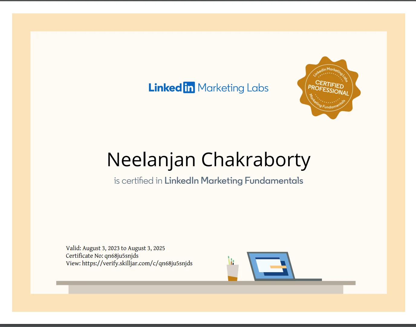 LinkedIn Marketing Solutions Fundamentals Certificate